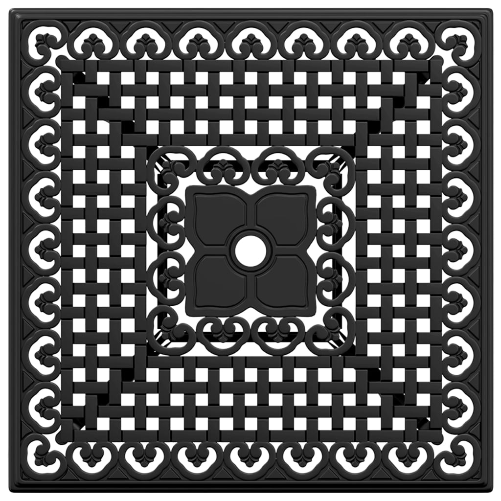 vidaXL Table de jardin Noir 80x80x75 cm Aluminium moulé