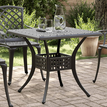 vidaXL Table de jardin Noir 80x80x75 cm Aluminium moulé