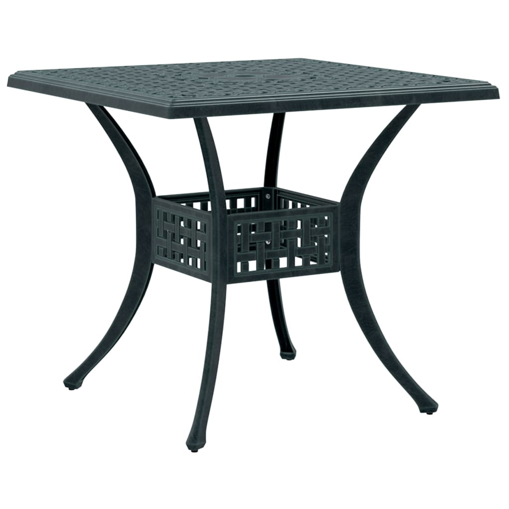 vidaXL Table de jardin Vert 80x80x75 cm Aluminium moulé