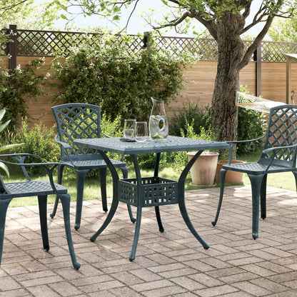 vidaXL Table de jardin Vert 80x80x75 cm Aluminium moulé
