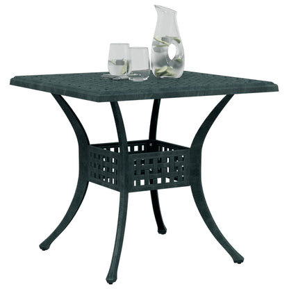 vidaXL Table de jardin Vert 80x80x75 cm Aluminium moulé