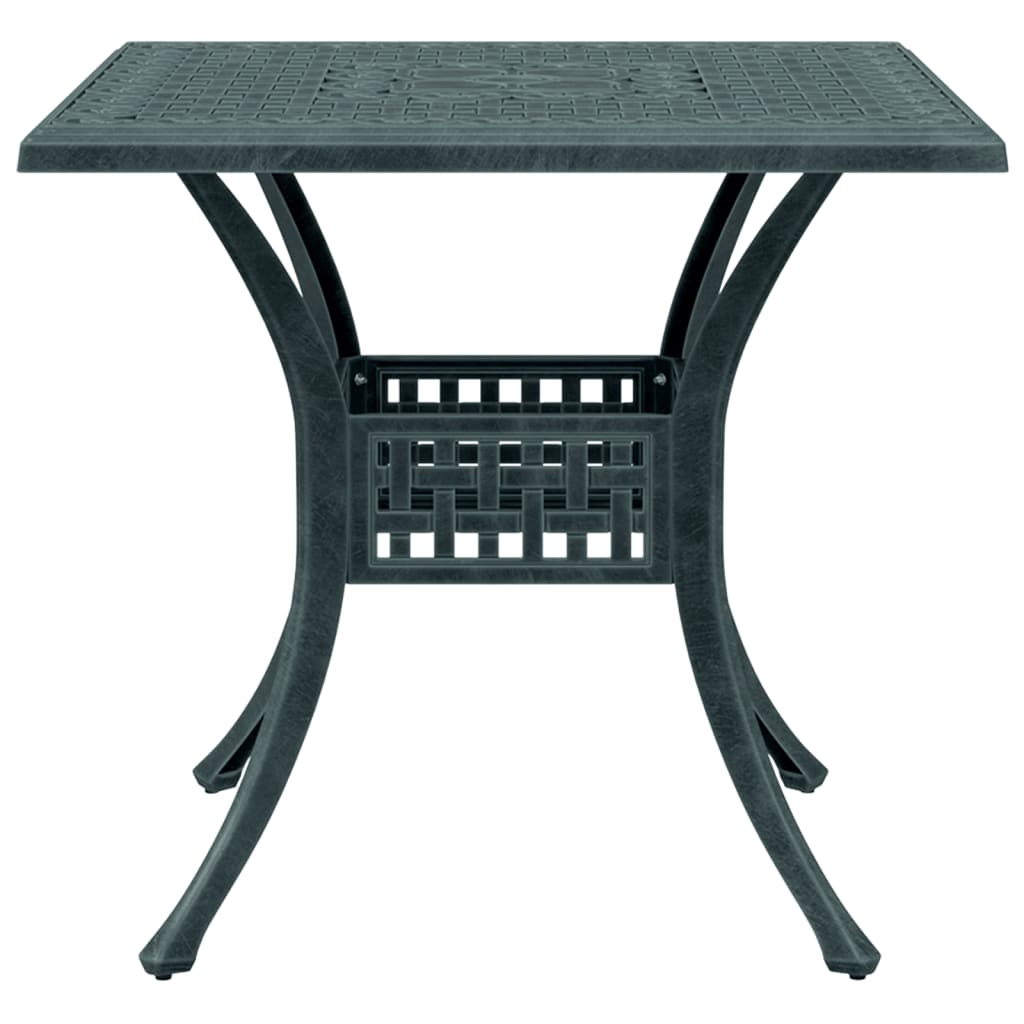 vidaXL Table de jardin Vert 80x80x75 cm Aluminium moulé