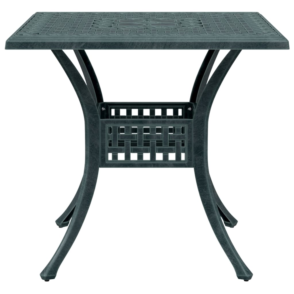 vidaXL Table de jardin Vert 80x80x75 cm Aluminium moulé