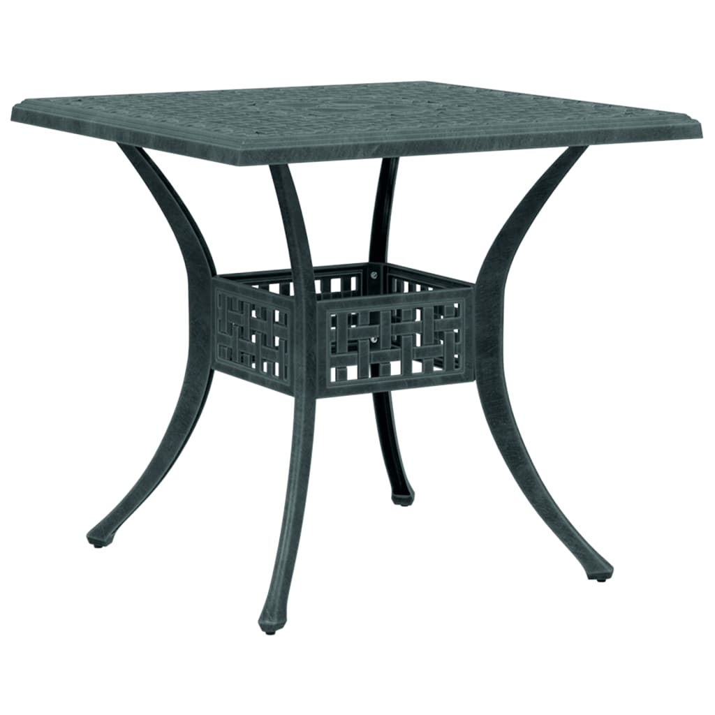 vidaXL Table de jardin Vert 80x80x75 cm Aluminium moulé