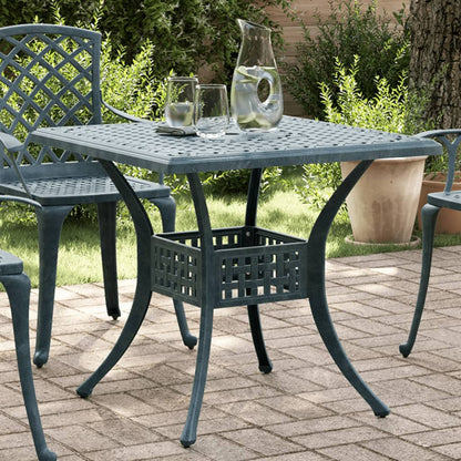 vidaXL Table de jardin Vert 80x80x75 cm Aluminium moulé