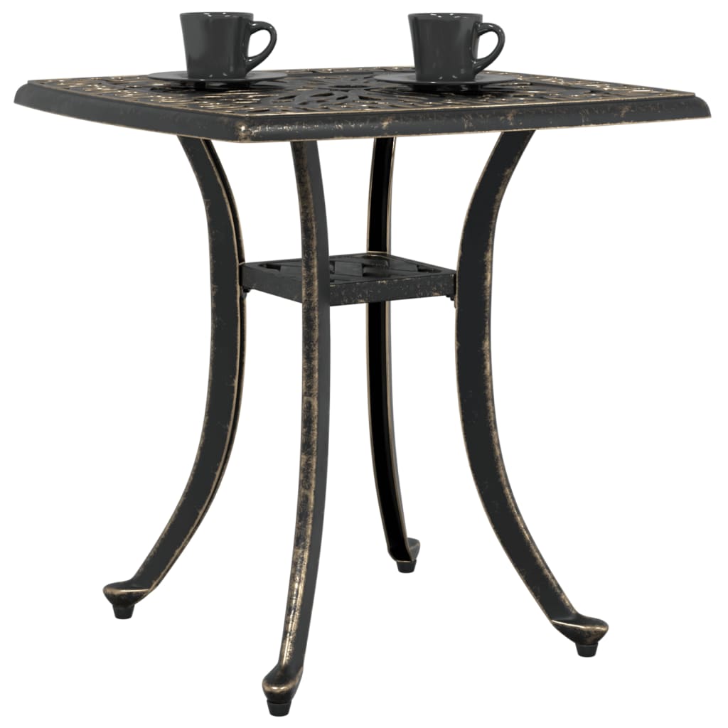 vidaXL Table de jardin bronze 53x53x53 cm Aluminium moulé