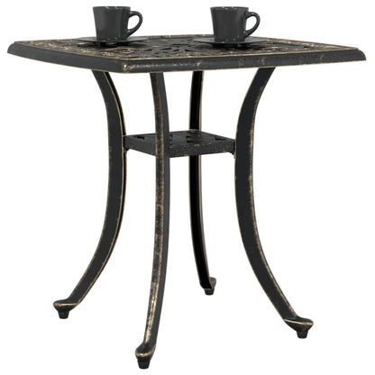 vidaXL Table de jardin bronze 53x53x53 cm Aluminium moulé