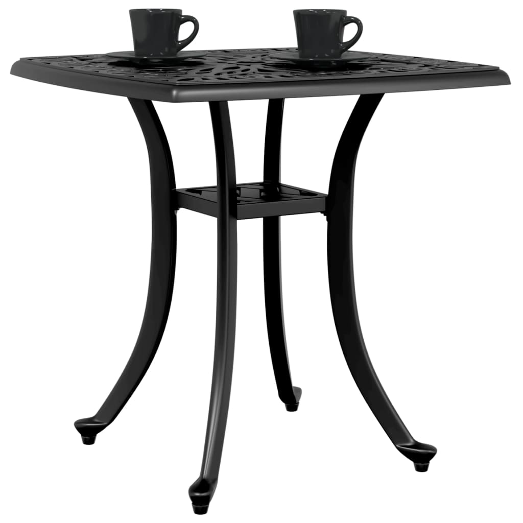 vidaXL Table de jardin noire 53x53x53 cm aluminium moulé
