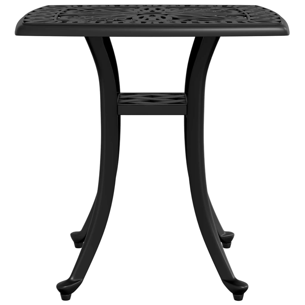 vidaXL Table de jardin noire 53x53x53 cm aluminium moulé