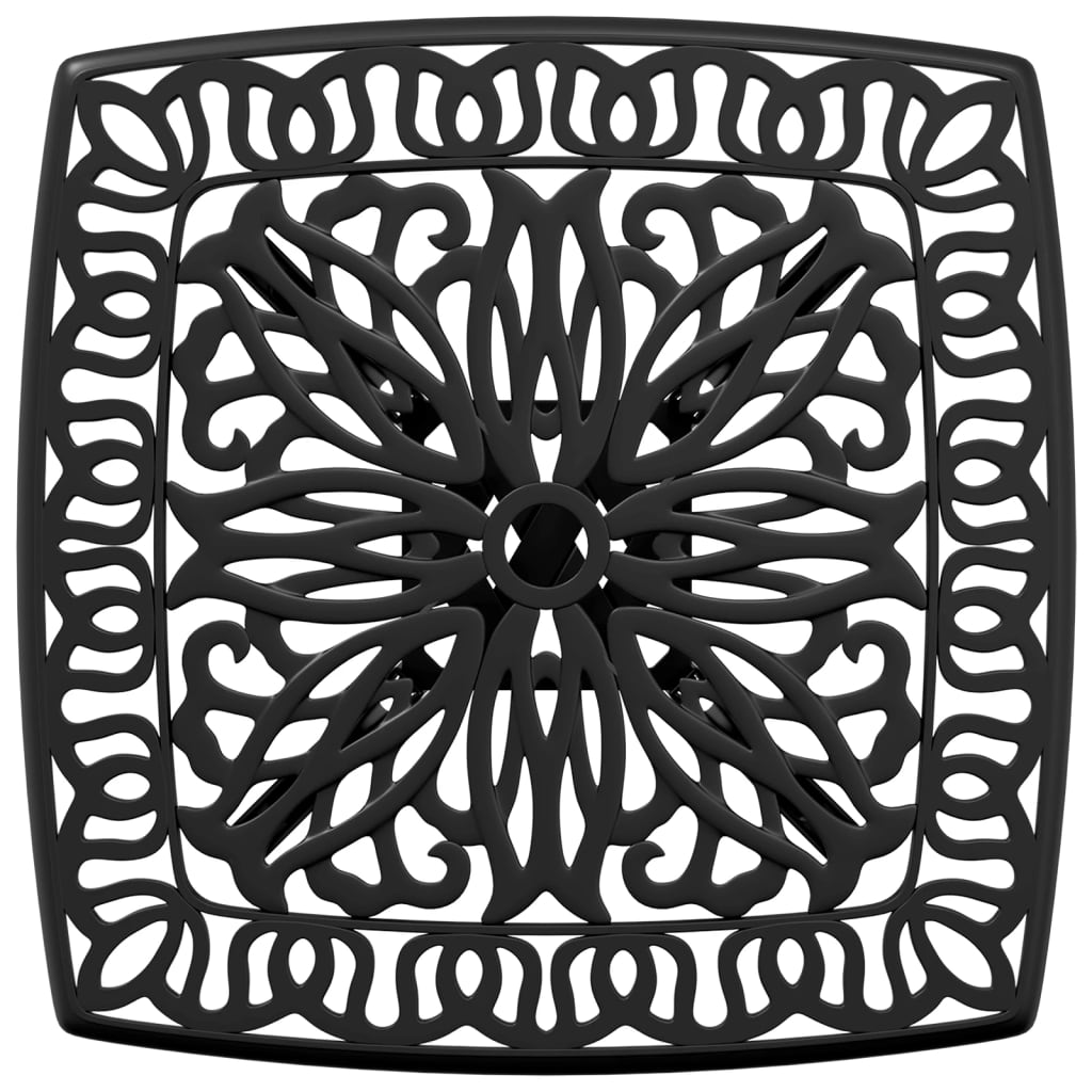 vidaXL Table de jardin noire 53x53x53 cm aluminium moulé