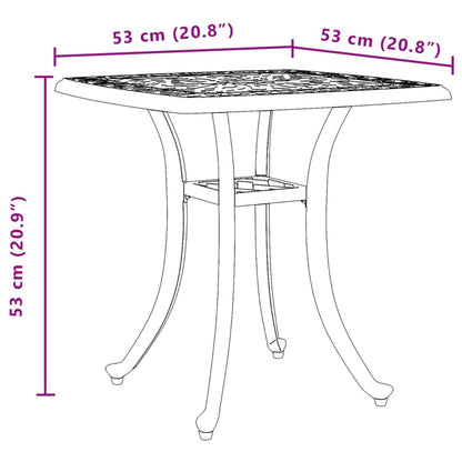 vidaXL Table de jardin noire 53x53x53 cm aluminium moulé