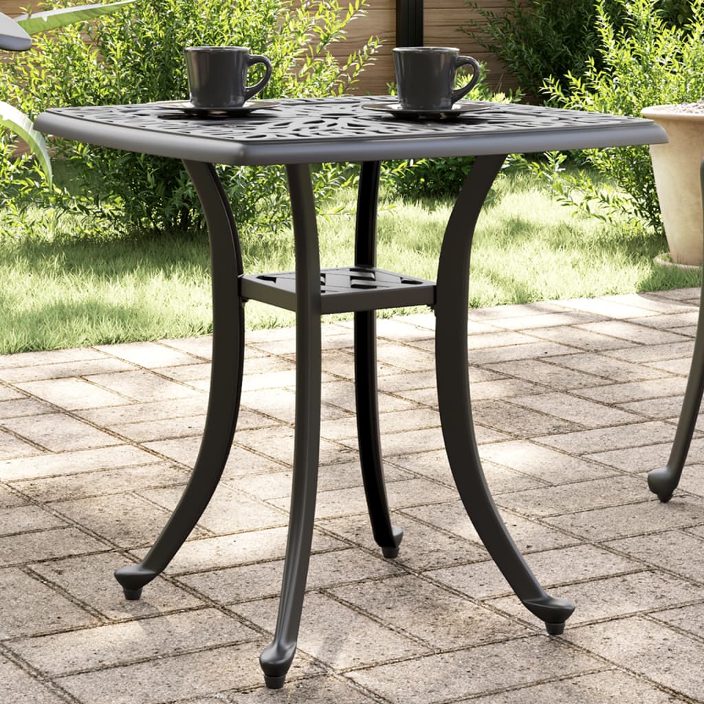vidaXL Table de jardin noire 53x53x53 cm aluminium moulé