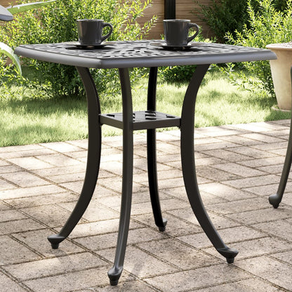 vidaXL Table de jardin noire 53x53x53 cm aluminium moulé