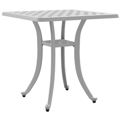 vidaXL Table de jardin blanc 53x53x53 cm en fonte d'aluminium