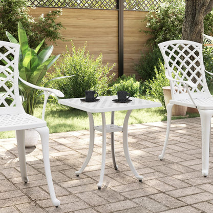vidaXL Table de jardin blanc 53x53x53 cm en fonte d'aluminium