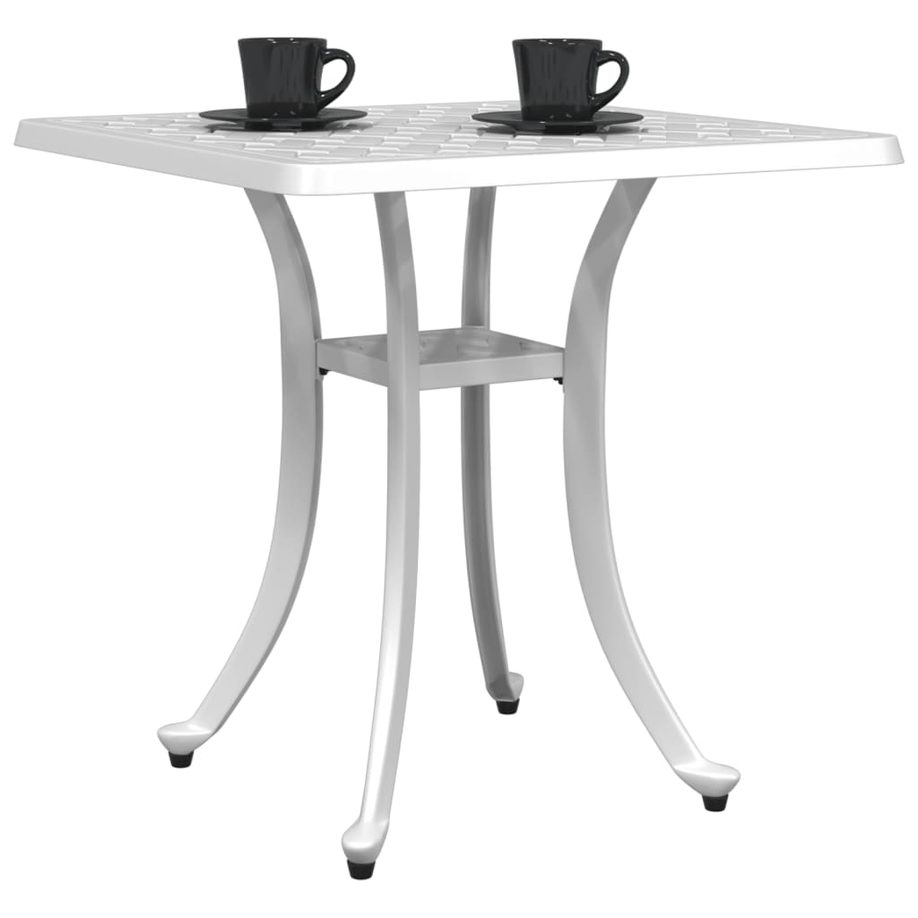 vidaXL Table de jardin blanc 53x53x53 cm en fonte d'aluminium