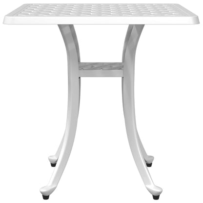 vidaXL Table de jardin blanc 53x53x53 cm en fonte d'aluminium