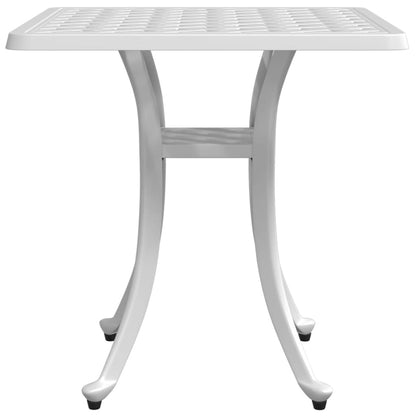 vidaXL Table de jardin blanc 53x53x53 cm en fonte d'aluminium