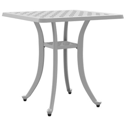 vidaXL Table de jardin blanc 53x53x53 cm en fonte d'aluminium