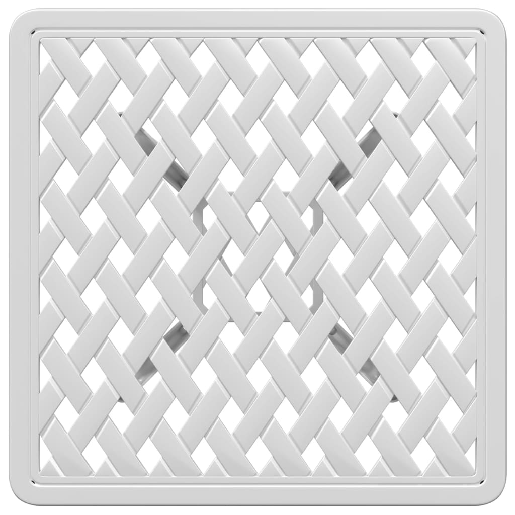 vidaXL Table de jardin blanc 53x53x53 cm en fonte d'aluminium