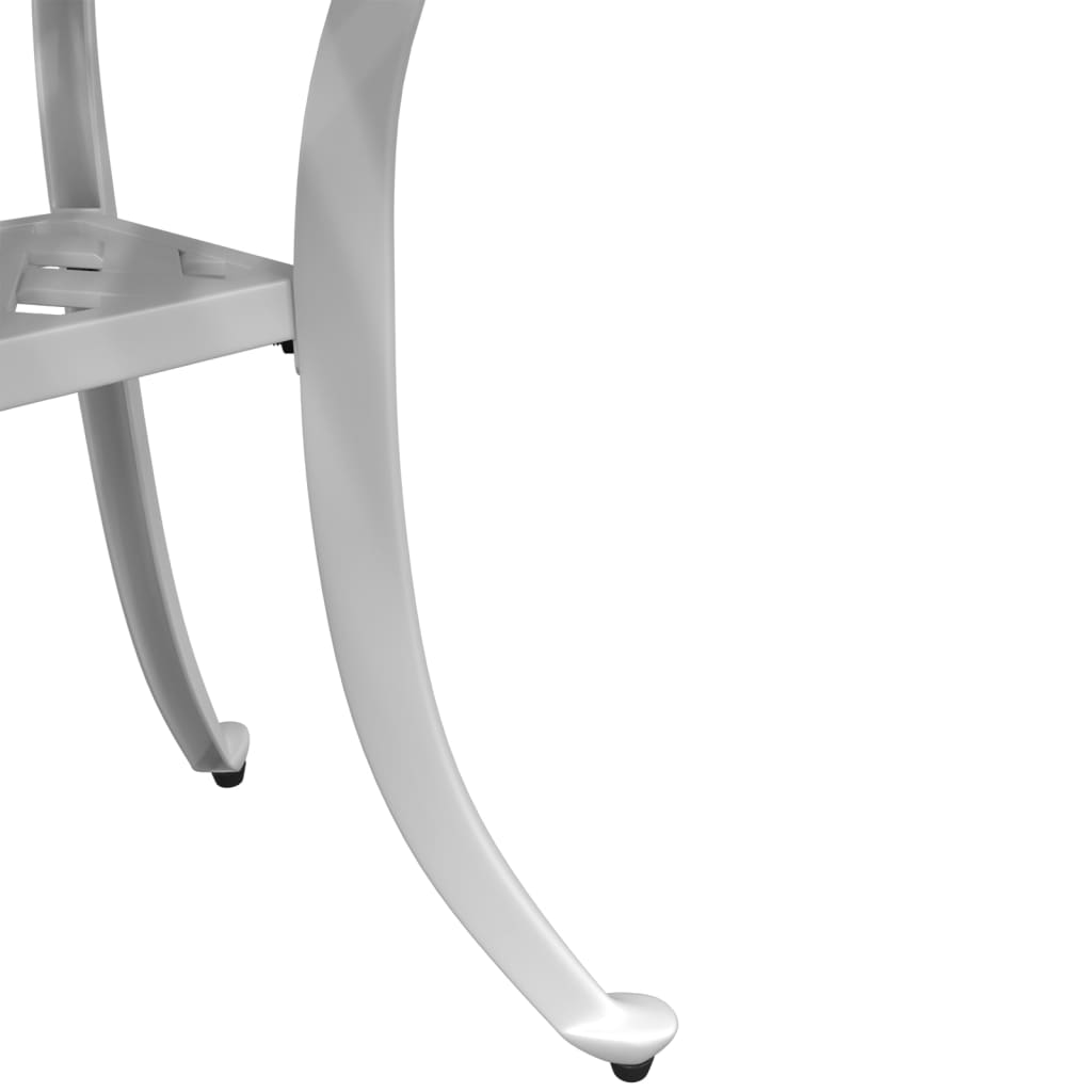 vidaXL Table de jardin blanc 53x53x53 cm en fonte d'aluminium