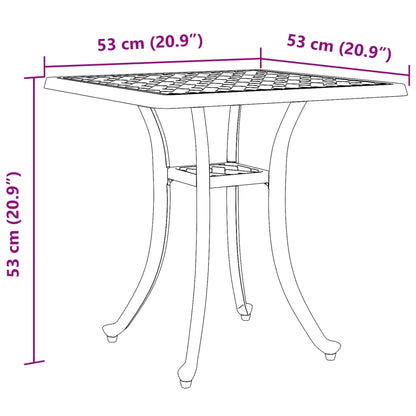 vidaXL Table de jardin blanc 53x53x53 cm en fonte d'aluminium