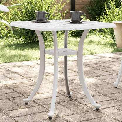 vidaXL Table de jardin blanc 53x53x53 cm en fonte d'aluminium