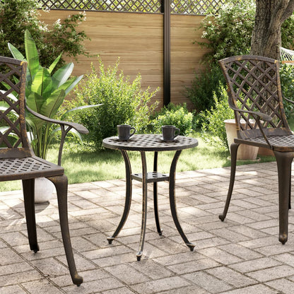 vidaXL Gartentisch Bronzen Ø48x53 cm Aluminiumguss