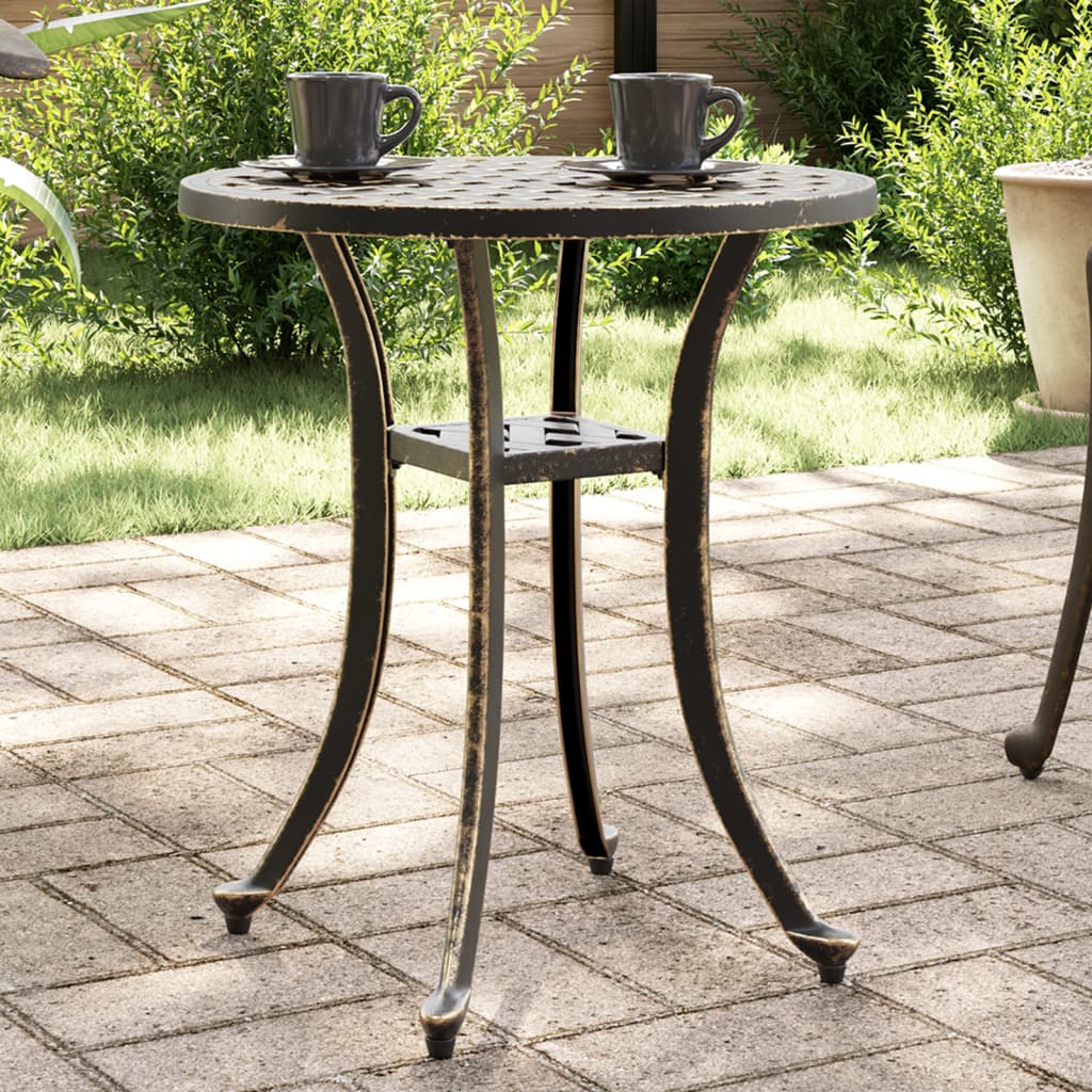 vidaXL Gartentisch Bronzen Ø48x53 cm Aluminiumguss