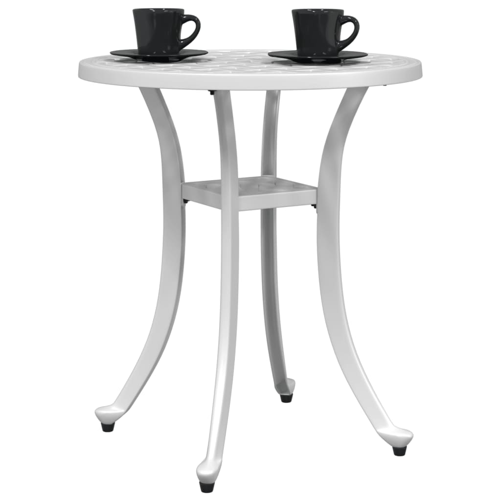 vidaXL Table de jardin Blanc Ø48x53 cm Aluminium moulé