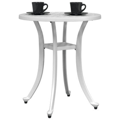 vidaXL Table de jardin Blanc Ø48x53 cm Aluminium moulé