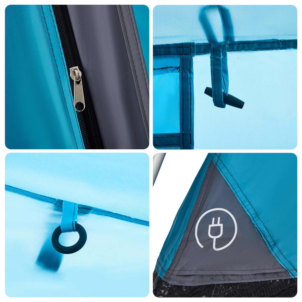 vidaXL Familienzelt mit Vorzelt 9 Personen Blau Quick Release