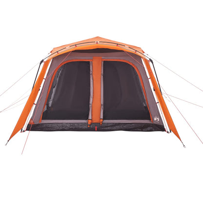 vidaXL Familienzelt mit Vorzelt 9 Personen Grau Orange Quick Release