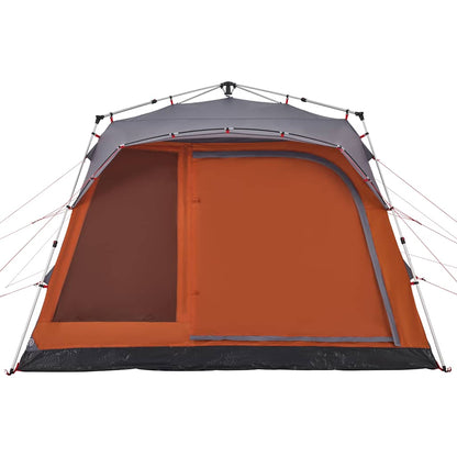 vidaXL Familienzelt für 7 Personen Grau und Orange Quick Release