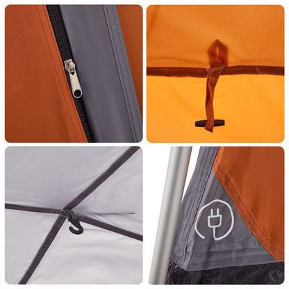 vidaXL Campingzelt 4 Personen Grau und Orange Quick Release