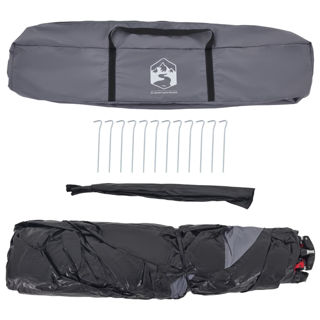 vidaXL Campingzelt 4 Personen Grau und Orange Quick Release
