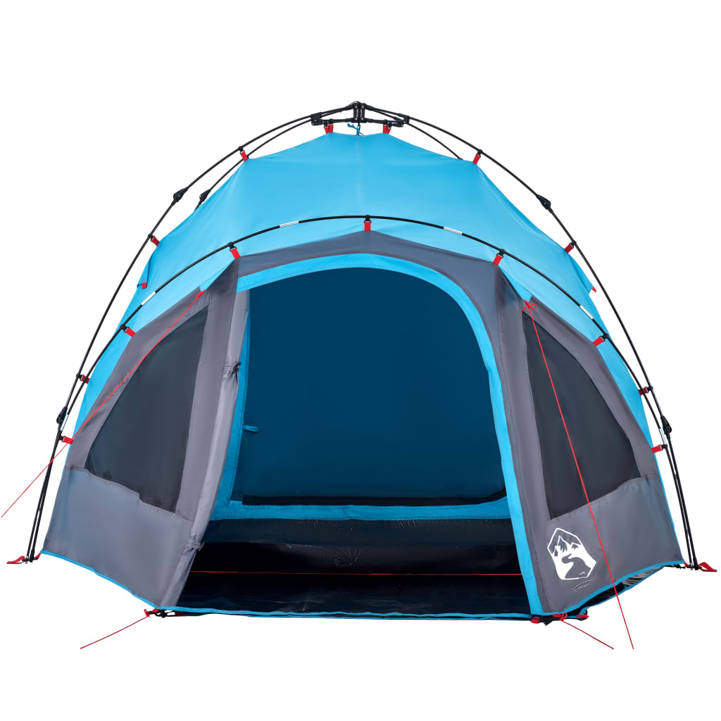 vidaXL Kuppel-Campingzelt 3 Personen Blau Quick Release