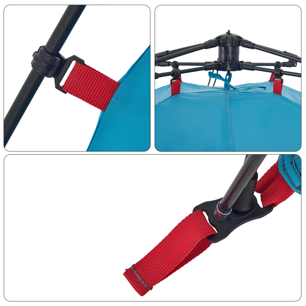 vidaXL Kuppel-Campingzelt 3 Personen Blau Quick Release