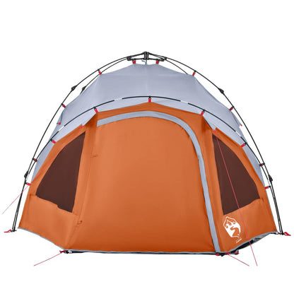 vidaXL Kuppel-Campingzelt 3 Personen Grau und Orange Quick Release