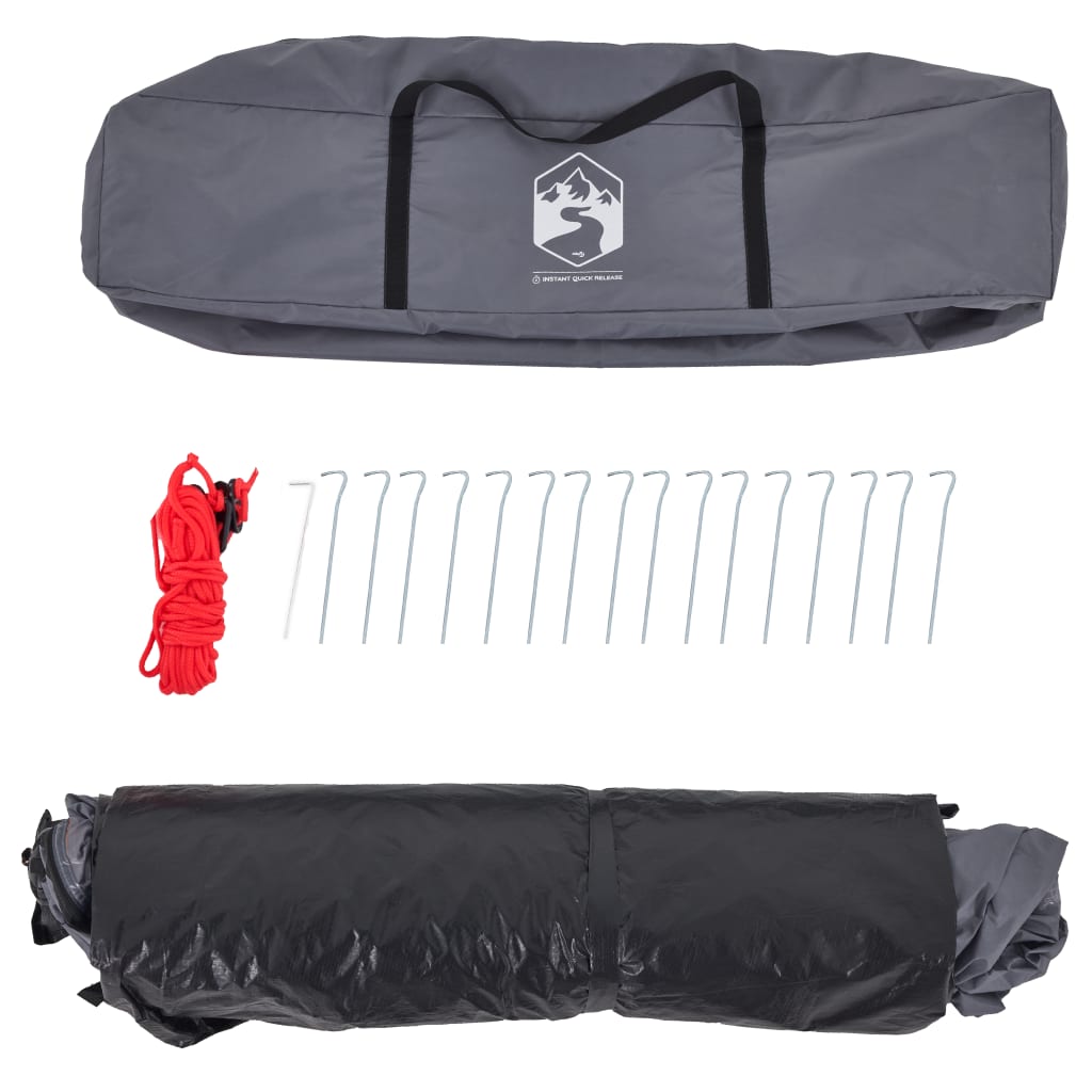 vidaXL Kuppel-Campingzelt 3 Personen Grau und Orange Quick Release