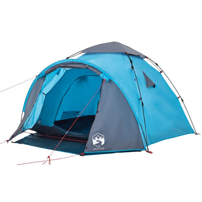 vidaXL Kuppel-Campingzelt 3 Personen Blau Quick Release