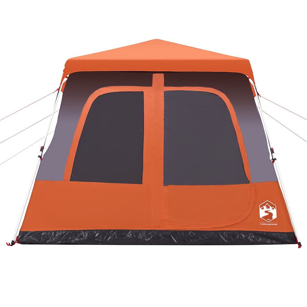 vidaXL Kuppel-Familienzelt 8 Personen Grau und Orange Quick Release