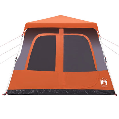 vidaXL Kuppel-Familienzelt 8 Personen Grau und Orange Quick Release