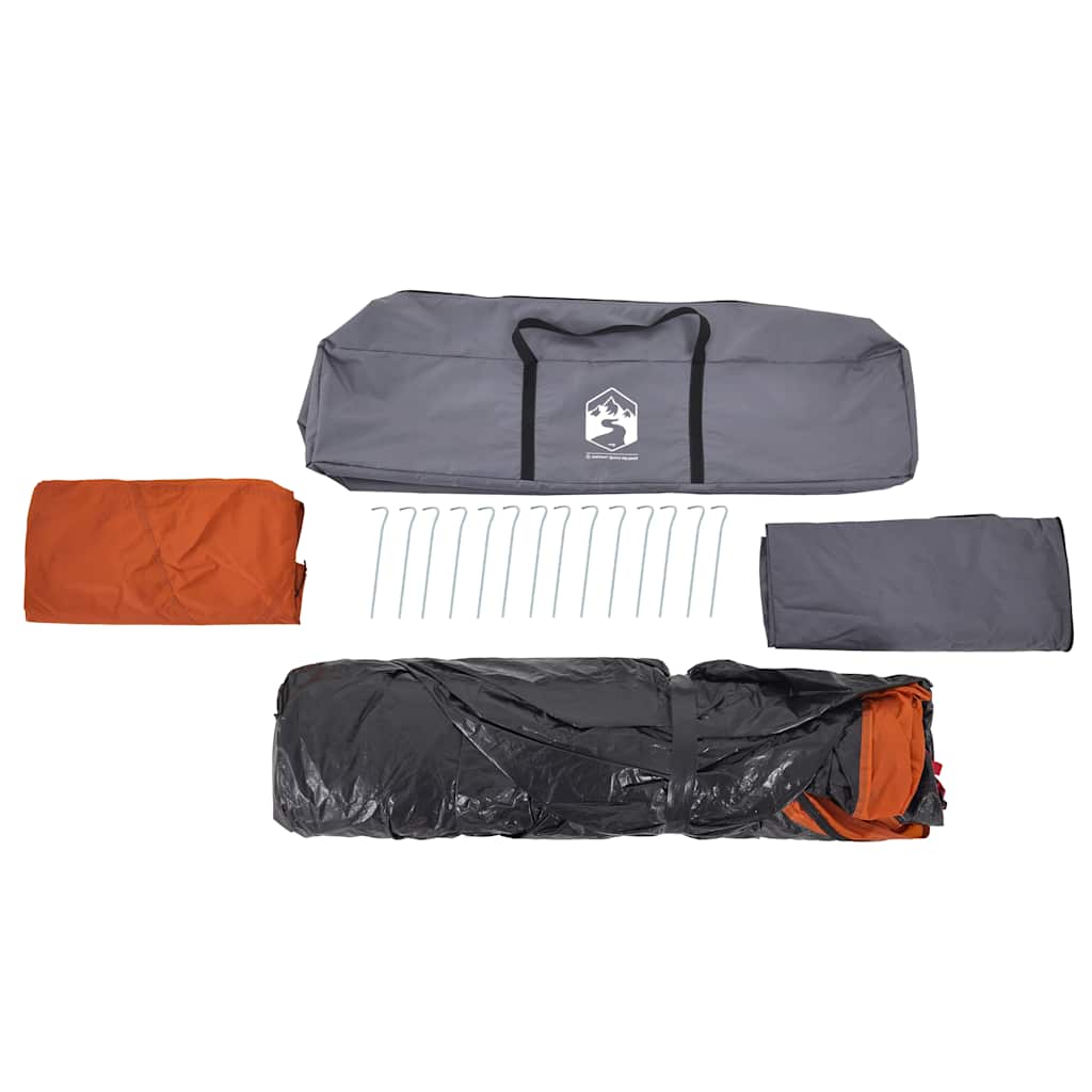 vidaXL Kuppel-Familienzelt 8 Personen Grau und Orange Quick Release