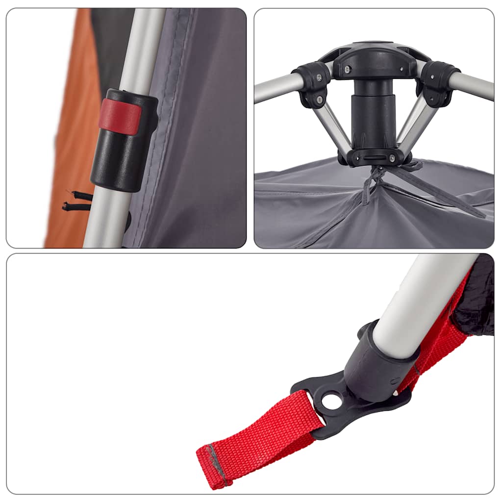 vidaXL Kuppel-Familienzelt 8 Personen Grau und Orange Quick Release