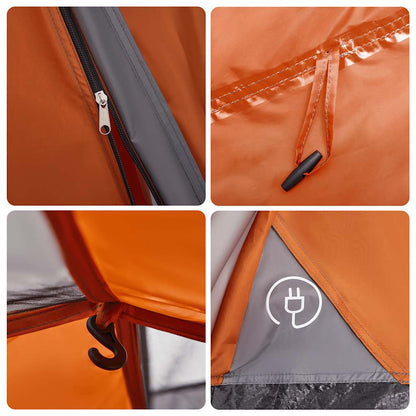 vidaXL Kuppel-Campingzelt 4 Personen Grau und Orange Quick Release