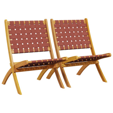 vidaXL Chaises de jardin 2 pcs Pliantes Rouges Bois d'acacia massif et tissu