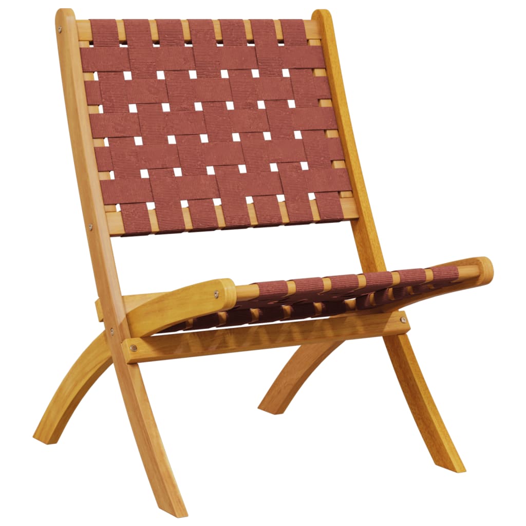 vidaXL Chaises de jardin 2 pcs Pliantes Rouges Bois d'acacia massif et tissu