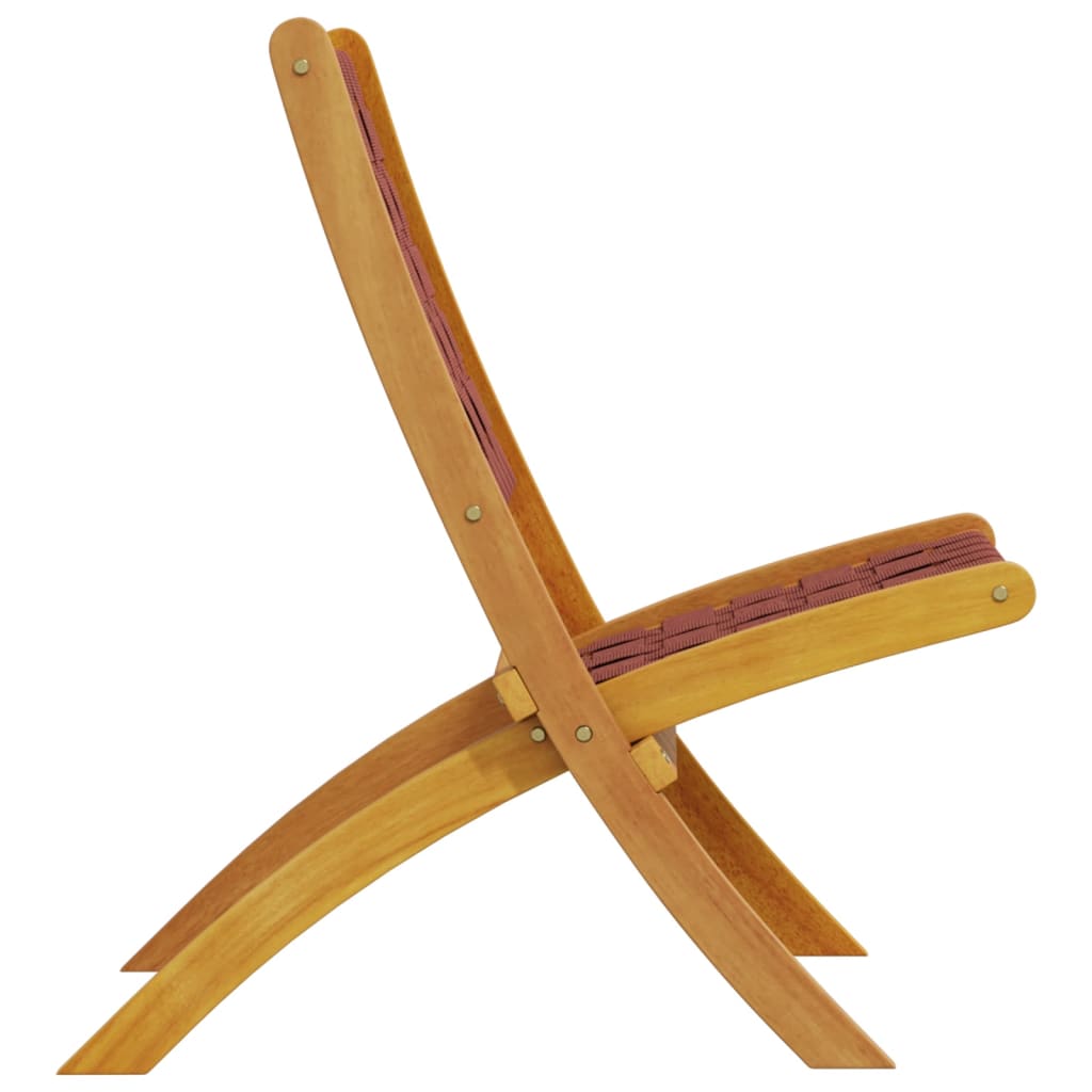 vidaXL Chaises de jardin 2 pcs Pliantes Rouges Bois d'acacia massif et tissu