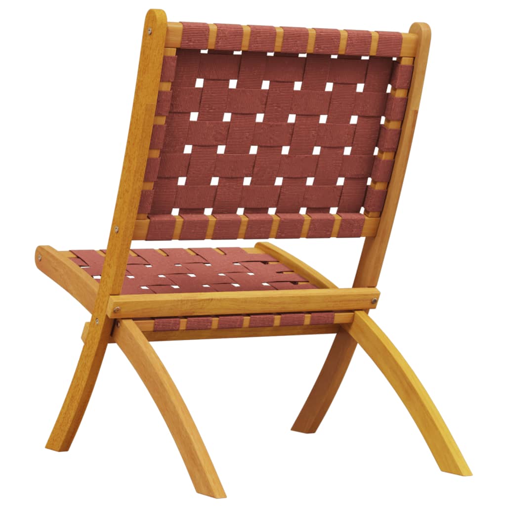 vidaXL Chaises de jardin 2 pcs Pliantes Rouges Bois d'acacia massif et tissu